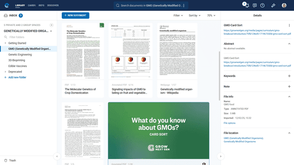 Files view showing mixed file types with appropriate thumbnails